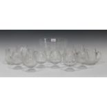 A Rowland Ward Safari series part suite of glassware, each piece engraved with African animals,