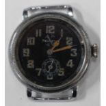 A Helvetia stainless steel cased pilot's wristwatch with a signed jewelled movement, the signed