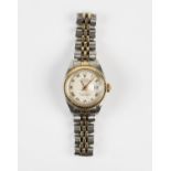 A Rolex Oyster Perpetual Datejust steel and gold lady's bracelet wristwatch, the silvered dial