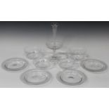 An assorted group of table glassware, late 19th and 20th century, including a set of ten finger