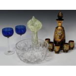 An assorted group of decorative and table glassware, 19th and 20th century, including a pair of