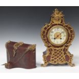 A late 19th century French gilt metal mounted mahogany balloon cased bracket clock with eight day