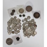 A small group of British, world and ancient coins, including a Victoria crown 1891, a USA one dollar