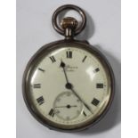 A J.W. Benson London silver cased keyless wind open-faced gentleman's pocket watch, the jewelled