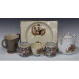 Three Royal Coronation commemorative mugs, designed by Laura Knight, comprising Edward VIII and