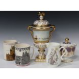 A group of commemorative ceramics and glass, 20th century, including a pair of limited edition