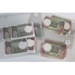 A collection of India one rupee banknotes, mostly uncirculated.Buyer’s Premium 29.4% (including