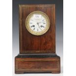 A 19th century French rosewood mantel clock, the eight day movement with silk suspension, striking