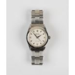 A Rolex Oyster-Perpetual steel gentleman's bracelet wristwatch, the signed silvered dial with