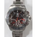 A Tag Heuer Lewis Hamilton limited edition steel gentleman's bracelet wristwatch, the signed grey