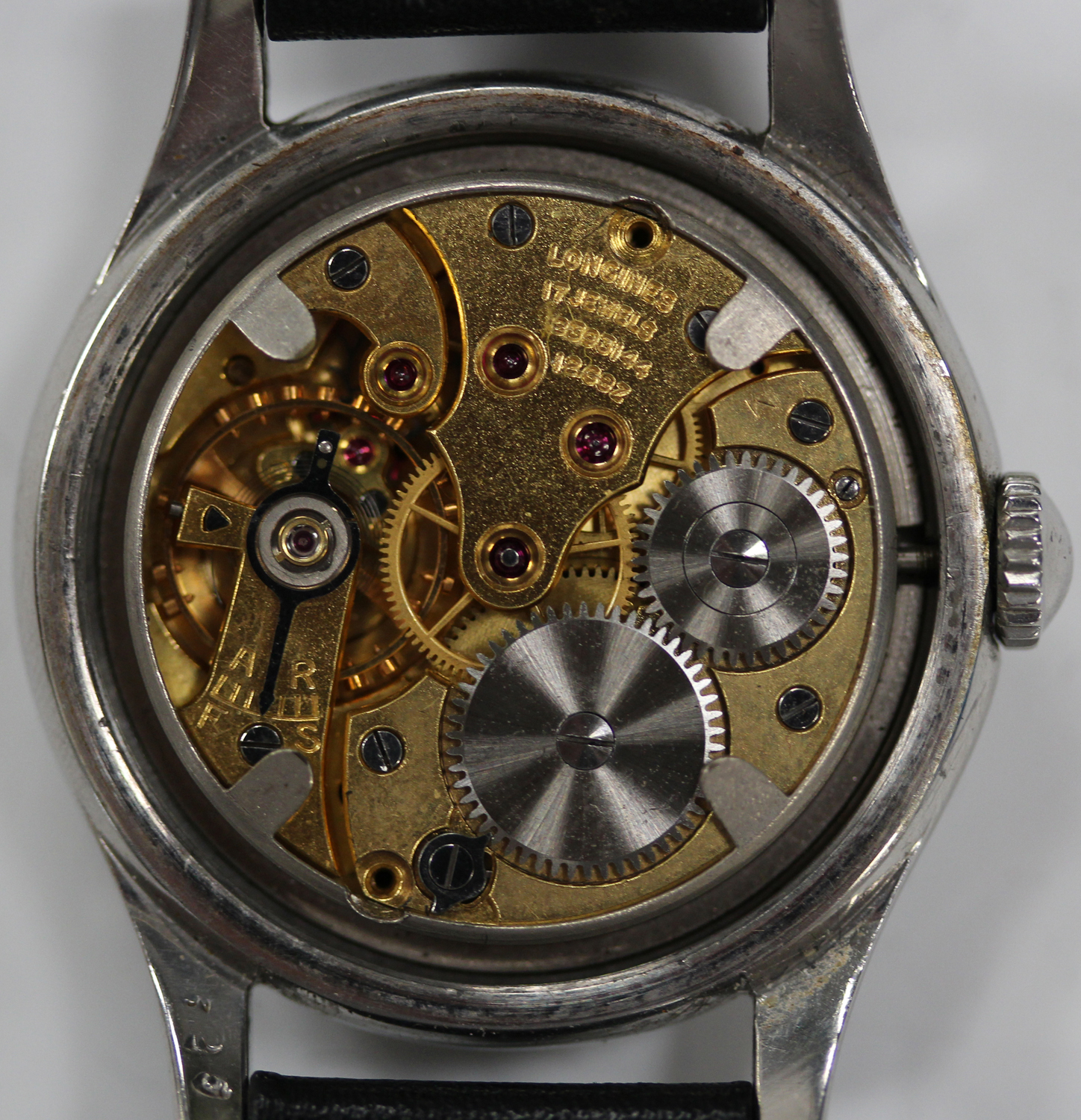 A Longines steel cased gentleman's wristwatch, circa 1951, the signed and jewelled movement numbered - Image 5 of 5