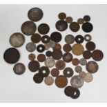 A collection of 19th and 20th century British and world coins, including three restruck Maria