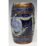 A Royal Doulton President Wilson commemorative stoneware jug, early 20th century, moulded with the