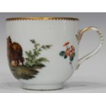 A Meissen porcelain Academic or 'Dot' period cabinet coffee cup, circa 1770, painted with a