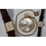 A Bucherer gold circular cased lady's wristwatch, the signed silvered dial with gilt baton hour