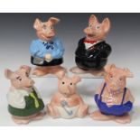 A set of five Wade NatWest piggy banks, each with black bung to base.Buyer’s Premium 29.4% (