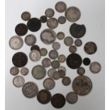 A group of British silver, silver nickel and copper coins, including a Victoria shilling 1873, die