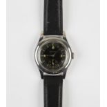 A Longines steel cased gentleman's wristwatch, circa 1951, the signed and jewelled movement numbered