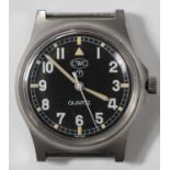 A Cabot Watch Company (CWC) W10 MoD issue stainless steel cased gentleman's wristwatch, the signed