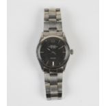 A Rolex Oyster Perpetual Air-King steel gentleman's bracelet wristwatch, the signed black dial