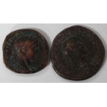 A Roman Empire Vespasian (69-79 AD) bronze sestertius and a Roman Empire Severus Alexander (222-