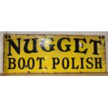 A Nugget Boot Polish enamelled advertising sign, detailed 'Imperial Enamel Co', 45.5cm x 122cm.