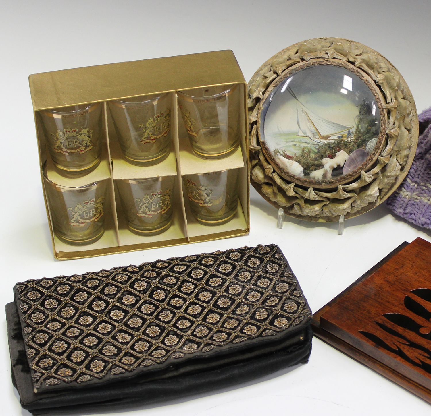 A group of mixed collectors' items, including a Victorian Gothic Revival walnut sliding bookrack, - Image 3 of 3