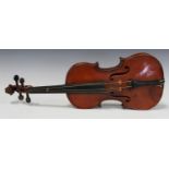 A violin with two-piece back, bearing interior label marked 'Nicolas Bertholini... Fecit anno 1810',