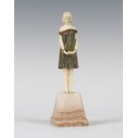 Demetre Haralamb Chiparus - Innocence, an Art Deco gilt cast bronze and carved ivory figure of a