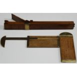 A 19th century boxwood and brass mounted folding shoe measuring gauge, one side detailed in