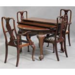 A George V mahogany dining room suite, comprising a sideboard, height 115cm, width 185cm, depth