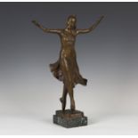 Nathan David - 'Ondine', a late 20th century brown patinated cast bronze figure of the famous