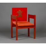 A Prince of Wales Investiture chair, designed by Lord Snowdon for the investiture of Prince