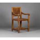 A mid-20th century Robert 'Mouseman' Thompson oak armchair, the panelled back incised 'Anna Scargill