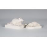 Eduardo Paolozzi - two small cast plaster models of rats, unsigned, lengths 12.5cm and 9.5cm.Buyer’s