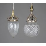 An Edwardian Arts and Crafts plated brass pendant ceiling light, in the manner of W.A.S. Benson, the