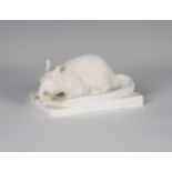 Eduardo Paolozzi - a cast plaster model of a rat, inscribed in pencil 'For Alex' and signed to the