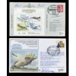 A large collection of aviation first day covers, including RAF covers signed by Squadron Leader J.G.