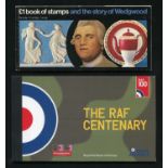 A collection of twenty-one Prestige booklets from 1971 £1 Wedgwood to 2018 RAF Centenary.Buyer’s