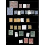 A Falkland Islands Edward VII 1904-12 ½d to 1 shilling with mint blocks, shades 1906 1d sheet of 60,