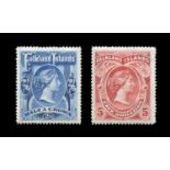 A Falkland Islands 1898 2/6d and 5 shillings stamps mint.Buyer’s Premium 29.4% (including VAT @ 20%)