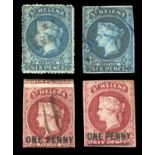 An album of St Helena stamps including 1856 6d blue imperf used, 1912 up to 2 shillings mint, 1922