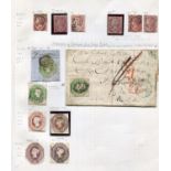 A small group of Great Britain stamps, including 1870 1½d rose red plate 1 and plate 3 mint,