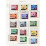 A collection of British Commonwealth stamps on album leaves, including Gibraltar 1967 to £1 mint,