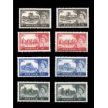 A Great Britain 1955 Waterlow Castles 2/6, 5/-, 10/-, unmounted mint, £1 mounted mint, and 1959