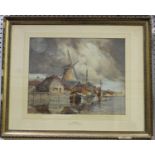 Louis van Staaten - 'Zaandam', late 19th/early 20th century watercolour, signed verso, 39cm x