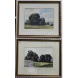 Frank Baker - Cattle in a Meadow, a pair of early 20th century watercolours, both signed, each