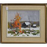 Murray McCheyne Stewart - 'First Snow, Haliburton', 20th century oil on board, signed and dated '