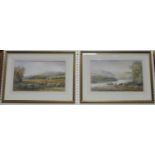 Lennard Lewis - 'Lake Coniston' and 'Valley of the Dee', a pair of 19th century watercolours, both