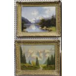 Marko Vukovic - Alpine Landscape with Lake, 20th century oil on canvas, signed, 29.5cm x 39.5cm,